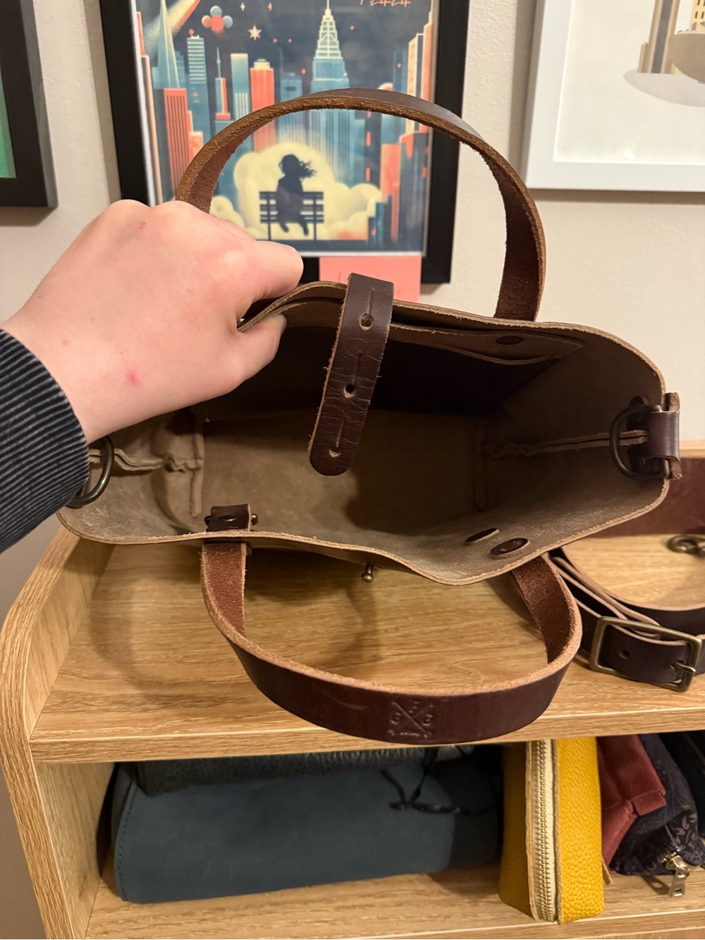 EUC Go Forth Goods Rustic Pecan Mini Avery Crossbody Bag - Picture 10 of 10